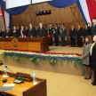 La ministra Alicia Pucheta de Correa también participó de la presentación del informe del Presidente de la República.