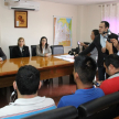 Rueda de prensa ante los medios de comunicación locales.