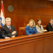 Momento de la intervención del vicepresidente de la Asociación de Magistrados del Paraguay, doctor José Agustin Fernández