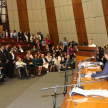 La doctora Pucheta, realizando su primer discurso ante el Congreso de la Nación.