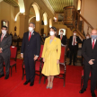 El presidente de la República, Mario Abdo Benítez, el vicepresidente Hugo Velázquez y el presidente de la Corte Suprema de Justicia, Cesar Diésel, durante el acto conmemorativo en la Catedral de Asunción. 