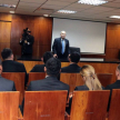 Recibió a estudiantes de la carrera de Derecho de la Universidad Católica de la ciudad de Guarambaré.