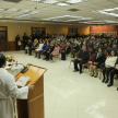 En su homilía el padre Díaz instó a los presentes a seguir orando por la Virgen y pedir su intercesión en las oraciones.