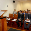 Gabriela Talavera en el acto en la sala de conferencias número uno, del octavo piso de la torre norte del Palacio de Justicia de Asunción.