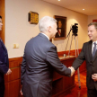 Momento en el que Igreja Matos es recibido por el vicepresidente primero de la máxima instancia judicial, doctor Alberto Martínez Simón. 