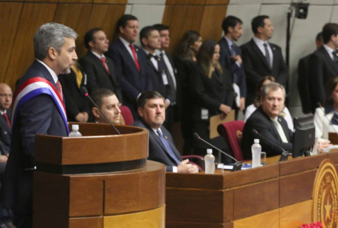 El presidente de la República, Mario Abdo Benítez, presentó su pirmer informe en el Congreso Nacional.