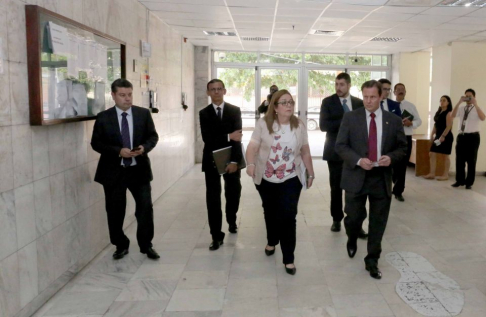 El presidente de la Corte Suprema, Alberto Martínez Simón, recorrió las instalaciones del Palacio de Justicia.