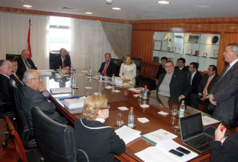 Reunión del pleno de la Corte Suprema de Justicia y el Consejo de Gobernadores.