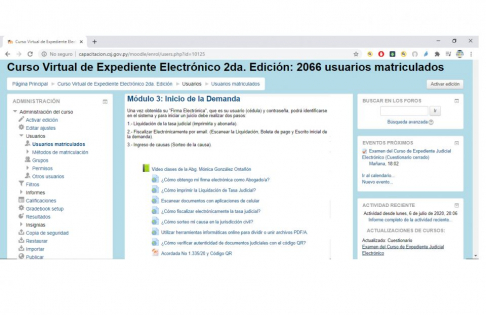 Inicia curso virtual sobre Expediente Judicial Electrónico