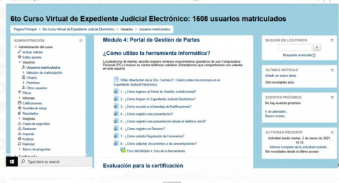 Con más de 1600 participantes inició curso virtual sobre expediente electrónico