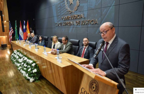 Este viernes 4 de agosto se llevó a cabo el “Foro nacional sobre cooperación internacional y jurídica en materia de combate contra la trata de personas, actores, facilitadores” con presencia del presidente de la CSJ, César Diesel.