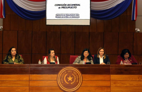 Ministra Llanes en audiencia pública sobre presupuesto para niñez y adolescencia en el Congreso Nacional.