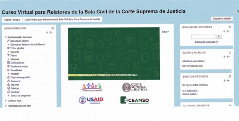 Culmina curso virtual para relatores de la Sala Civil