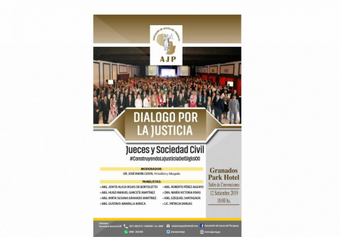 Realizarán Conversatorio Diálogo por la Justicia