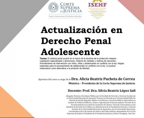 Afiche del curso penal que se desarrollará desde el 20 de octubre.