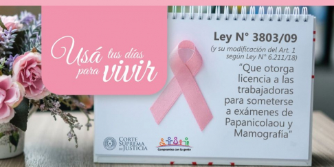 Corte se adhiere a lucha contra el cáncer de mamas