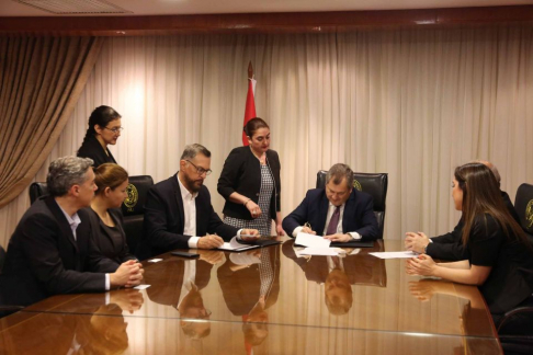 El Presidente de la Corte Suprema de Justicia, Eugenio Jiménez Rolón, suscribió el convenio.