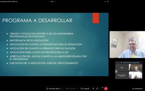 Realizaron curso sobre regulación de honorarios profesionales