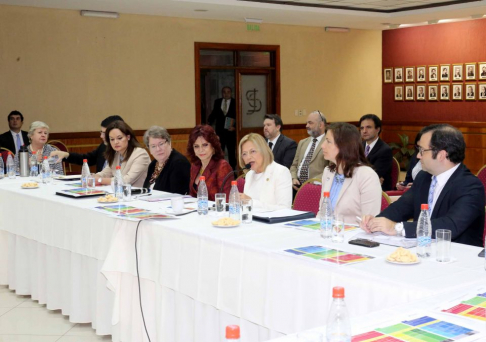 Las ministras de la Corte Suprema de Justicia doctoras Alicia Pucheta y Miryam Peña participaron de la reunión.