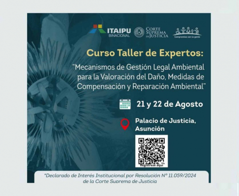 Harán última edición del curso taller de Gestión Legal para la Valoración del Daño y Reparación Ambiental.