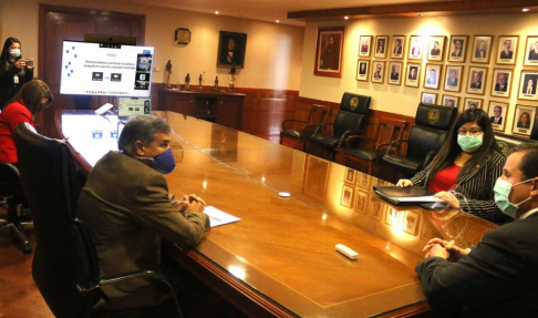 La reunión se desarrolló en la Sala del Pleno de la Corte Suprema de Justicia, con los miembros de la máxima instancia judicial de forma presencial y los representates del Gafilat de manera telemática.