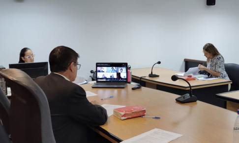 Tribunal de Sentencia hizo audiencia telemática en una causa internacional de asistencia alimentaria.