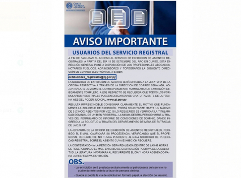 La DGRP informa sobre cambio de cuenta electrónica.