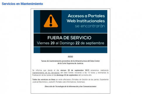 Los servicios afectados se restaurarán este domingo 22 de septiembre.