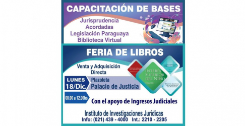 Se realiza feria de libros y capacitación sobre bases de datos jurídicos.