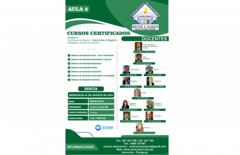 Se encuentra disponible la inscripción a cursos certificados sobre derecho en sus distintas especializaciones desde este 5 de agosto.