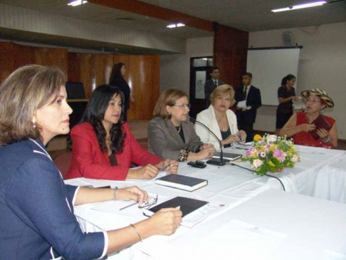 Vista de la reunión que mantuvo la presidenta de la Corte con abogadas