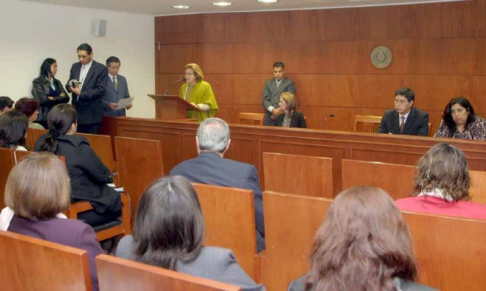 La presidenta de la Corte Suprema de Justicia, doctora Alicia Pucheta de Correa durante la apertura del Seminario sobre trata de personas.