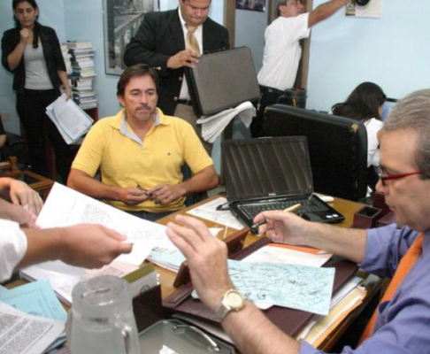 Pedro Robadín durante su comparecencia ante el juez Penal de Garantías, Oscar Delgado