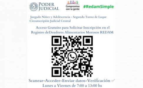 Juzgado de Luque habilita Código QR para inscripciones de deudores al Redam.