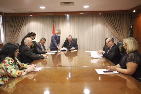 Firma de convenio de cooperación entre la Corte Suprema de Justicia y la Junta Federal de Cortes y Superiores Tribunales de Justicia de las Provincias Argentinas en el Poder Judicial. 