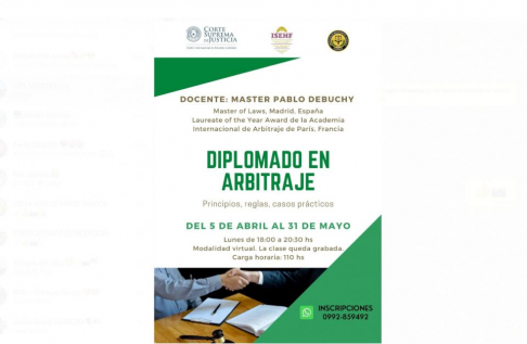 Diplomado en Arbitraje para profesionales, en su modalidad virtual.