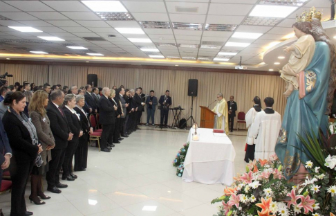 A primera hora de este viernes 24 de mayo, con la presencia del presidente de la Corte Suprema de Justicia, doctor Luis María Benítez Riera, se realizó una celebración eucarística en honor a la Solemnidad de María Auxiliadora de los Cristianos.