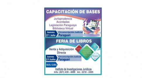 IIJ realizará feria de libros y capacitación sobre bases de datos jurídicos.