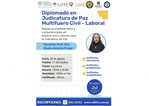 Diplomado en Judicatura de Paz Multifuero Civil-Laboral.