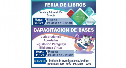 Realizarán feria de libros y capacitación sobre bases de datos jurídicos