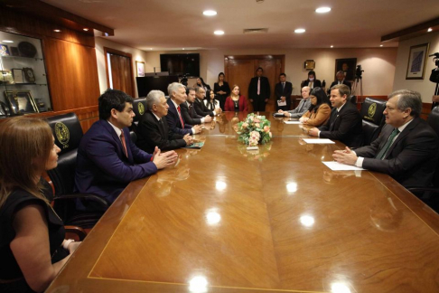 Ministros de la CSJ recibieron en la mañana de este miércoles la visita del presidente de la Unión Internacional de Magistrados (UIM) y al presidente de la Corte de Apelación de Porto (Portugal), José Igreja Matos.