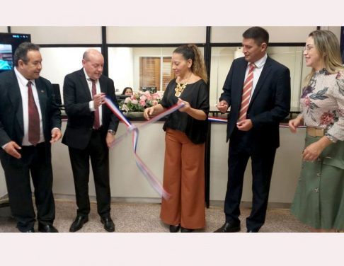 El ministro de la Corte Suprema de Justicia, doctor Cesar Diésel Junghanns, presidió el acto de inauguración de la oficina de mesa de entrada y salida de los Registros Públicos de Pedro Juan Caballero, Circunscripción Judicial de Amambay. 