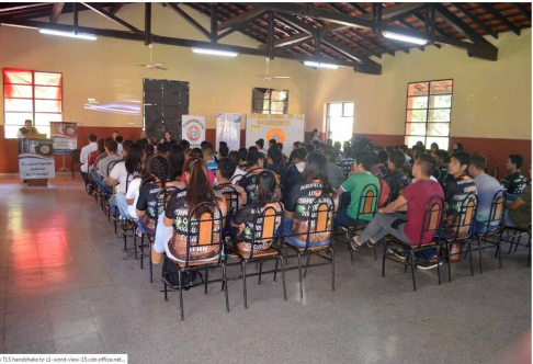 La iniciativa consiste en una serie de charlas dirigidas a alumnos de la Escuela Agrícola de Caazapá dictada por un equipo multidisciplinario e interinstitucional.