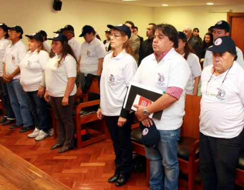 Foto de archivo, durante el juramento de nuevos facilitadores.